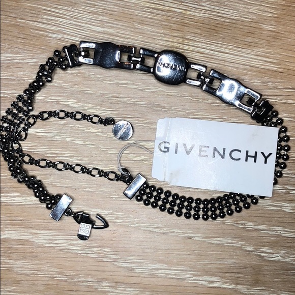 Givenchy Blue Crystal Pearl Gunmetal Choker - Picture 4 of 6